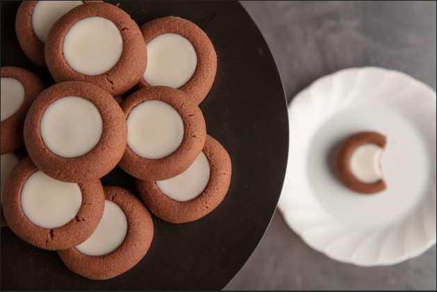 2 Dozen Chocolate Thumbprints with Vanilla Icing